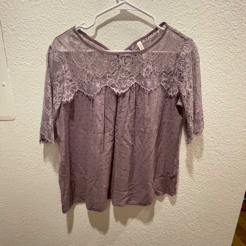 Lace Swiss Dot Blouse